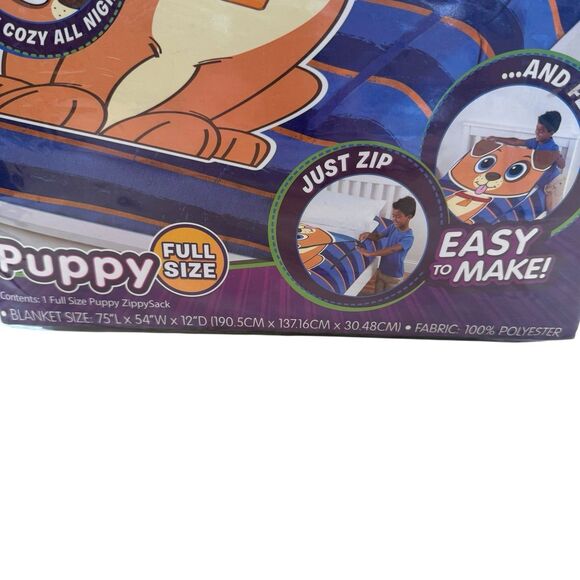 Zippy Sack Dog Puppy Fleece Bed Spread Comforter With Zipper Kids Full Size NEW - Picture 6 of 13